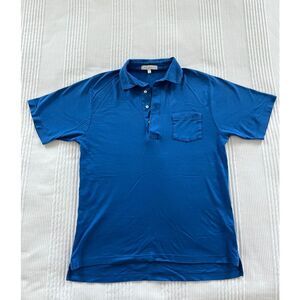 Men's The Field Royal Blue Four Button Pocket Polo Shirt - Large